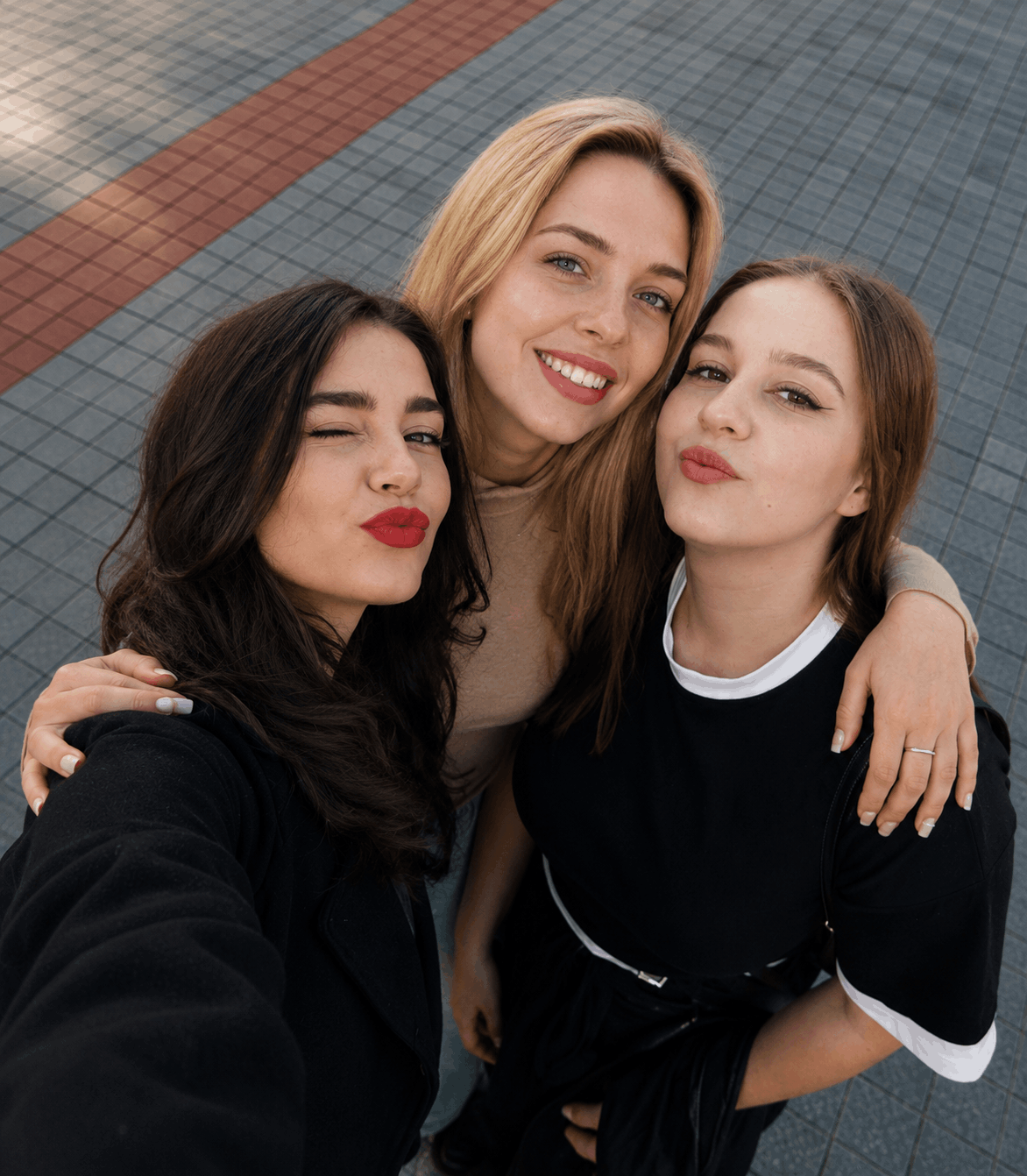Friends taking selfie
